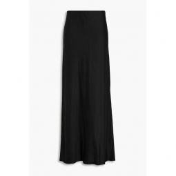 Linen-blend twill maxi skirt