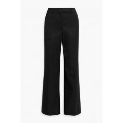 Cotton-blend twill wide-leg pants