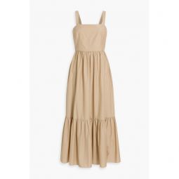Tiered cotton-blend midi dress