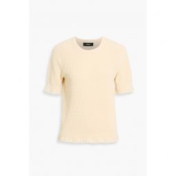 Bristol ruffled waffle-knit cotton-blend top