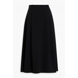 Pleated crepe midi skirt