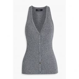 Ribbed cotton-blend top