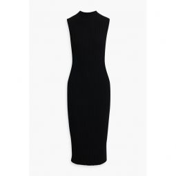 Ribbed merino wool-blend midi dress