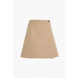 Wool and cashmere-blend felt mini wrap skirt