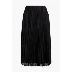 Pleated lace midi skirt