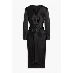 Twisted satin midi dress