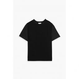 Jersey-paneled silk T-shirt