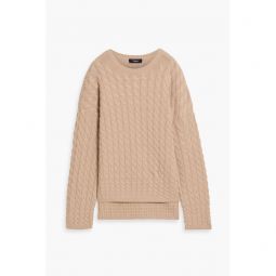 Cable-knit merino wool-blend sweater