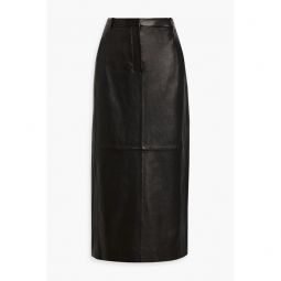 Leather midi skirt
