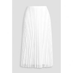 Pleated lace midi skirt