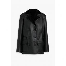 Reversible double-breasted shearling jacket