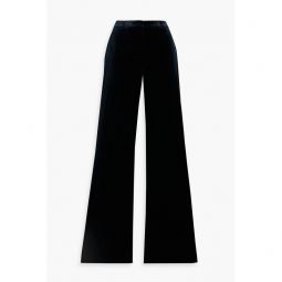 Cotton-blend velvet wide-leg pants