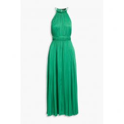 Gathered satin maxi dress