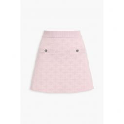 Metallic jacquard-knit mini skirt