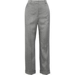 Twill straight-leg pants