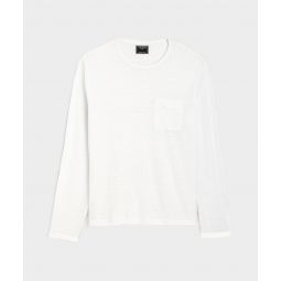 Linen Jersey Long Sleeve T-Shirt in White