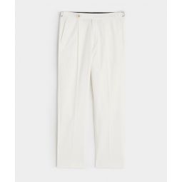 Lightweight Cotton Side Tab Trouser in White
