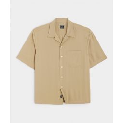 Short Sleeve Rayon Hollywood Shirt in Khaki