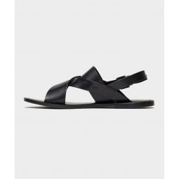 Tuscan Leather Crossover Backstrap Sandal in Black
