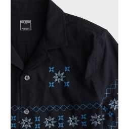 Black Embroidered Leisure Shirt