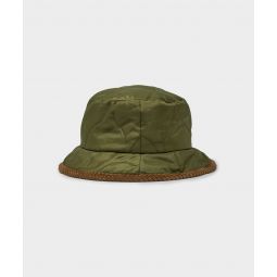 Cableami Military Quilted Bucket Hat in Olive