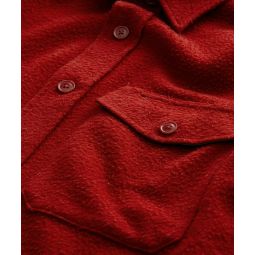 Italian Boucle Overshirt in Red