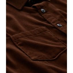 Italian Velvet Overshirt in Brown