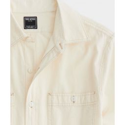 Japanese Chambray Work Shirt in Off White