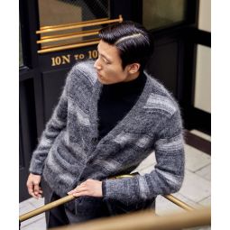 Ombre Mohair Cardigan in Charcoal