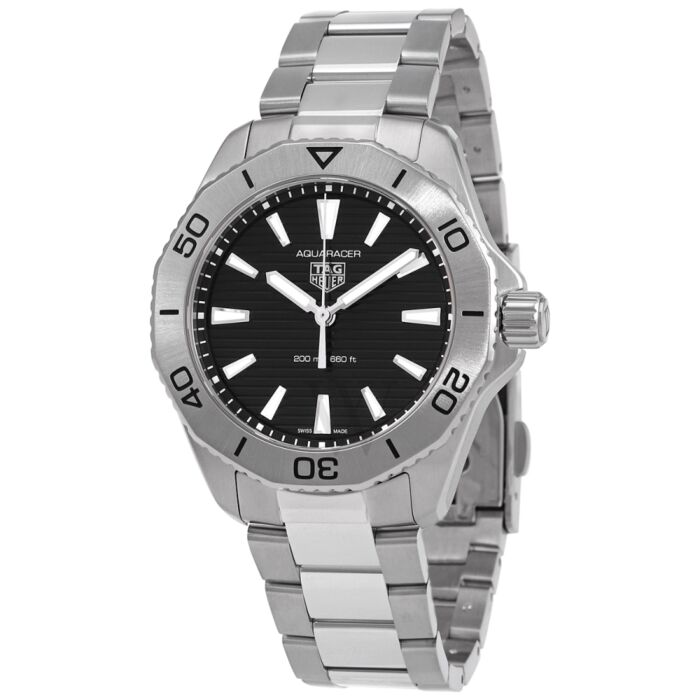 Men's Aquaracer Stainless Steel Black Dial Watch