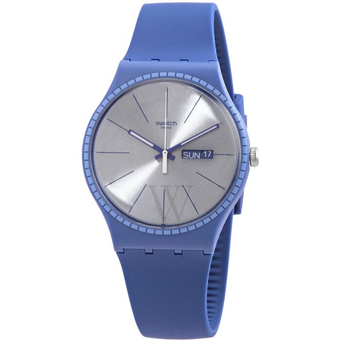 Men's Blue Rails Silicone Silver Dial Watch