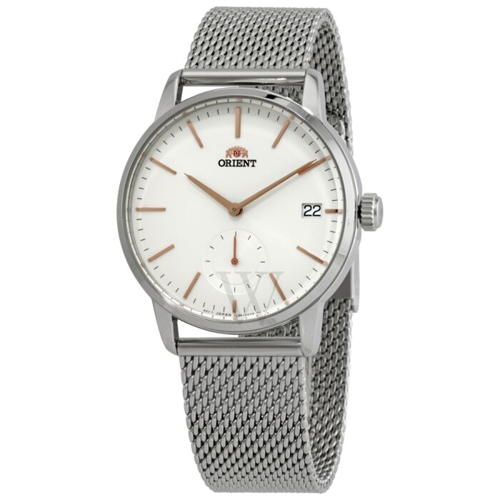 Men's Contemporary Stainless Steel White Dial