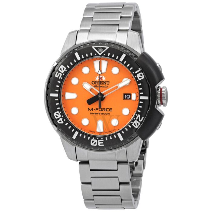 Men's M-Force AC0L Stainless Steel Orange Dial Watch