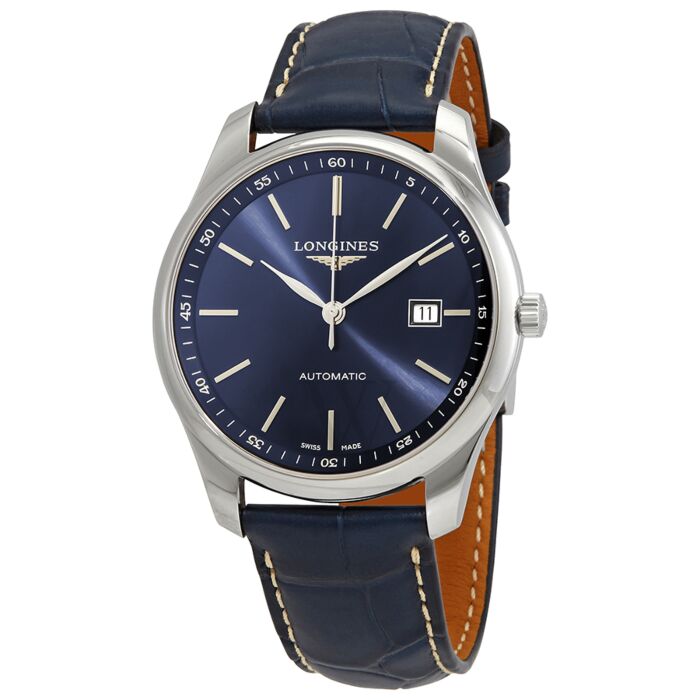 Men's Master (Alligator) Leather Sunray Blue Dial Watch