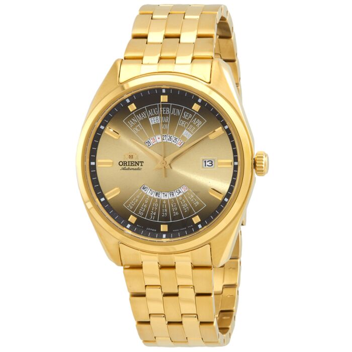 Men's Multi Year Stainless Steel Gold Dial Watch