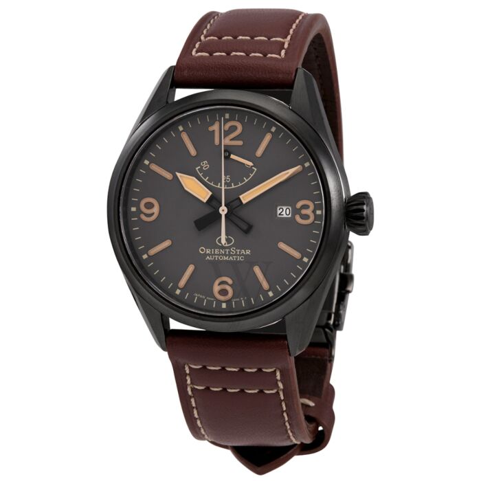 Mens Orient Star Leather Grey Dial