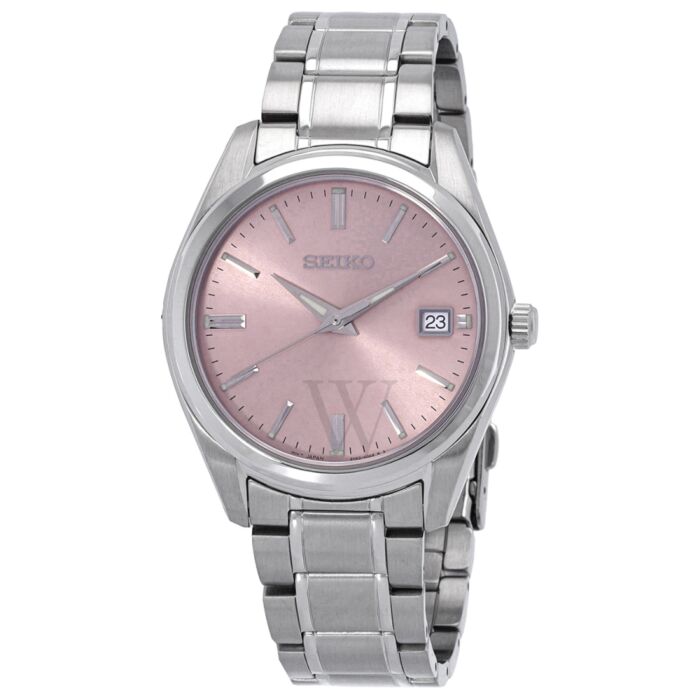 Men's Quartz Stainless Steel Pink Dial Watch