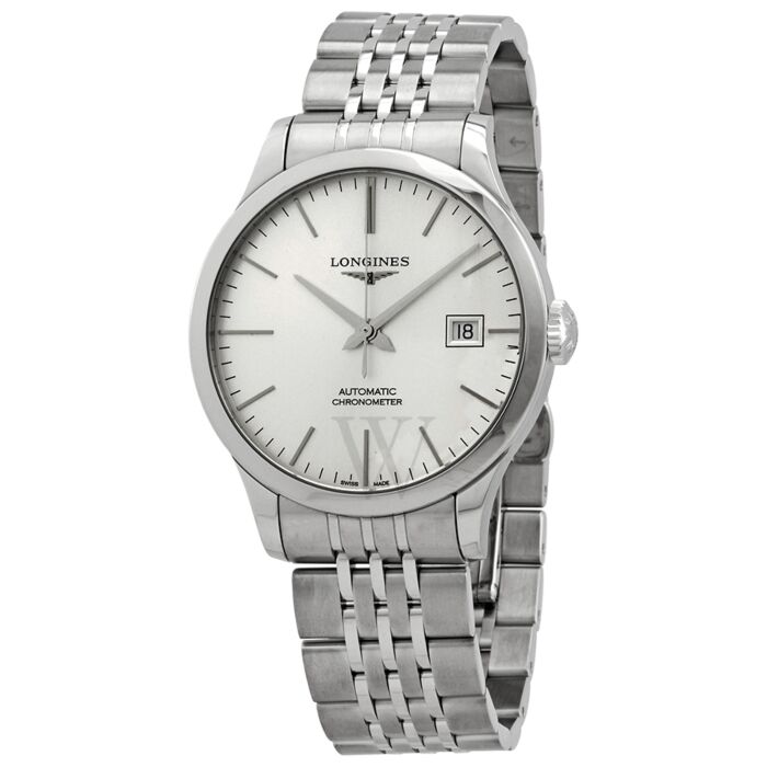 Mens Record Stainless Steel Silver Dial