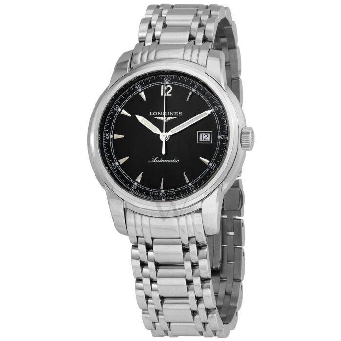 Men's Saint-Imier Collection Stainless Steel Black Dial Watch
