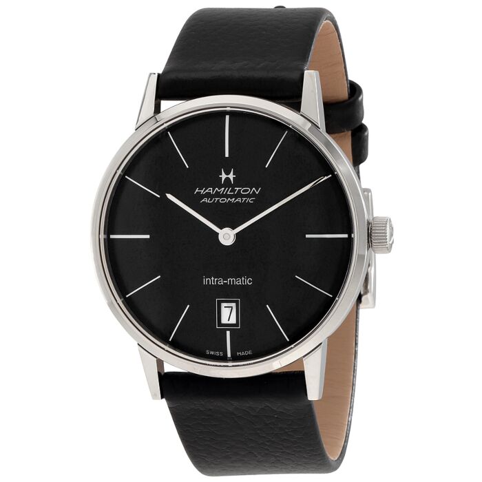 Men's Timeless Classic Leather Black Dial Watch