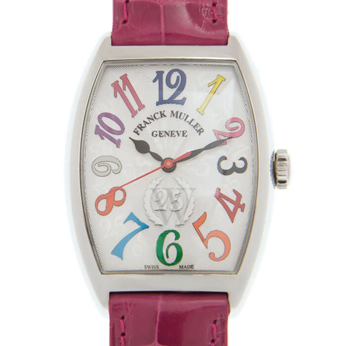 Women's Geneve Leather Multi-Color Dial Watch