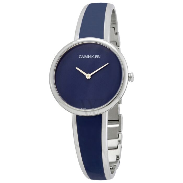 Women's Seduce Stainless Steel with a Blue Resin Inlay Blue Dial Watch