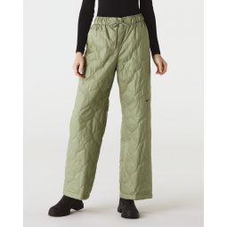 Womens Quilted High-Waisted Open Hem Pants