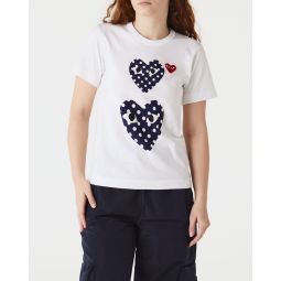 Womens Double Polka Dot Heart T-Shirt