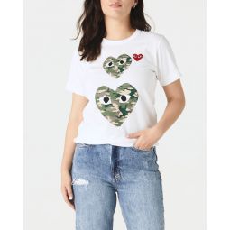 Womens Double Camo Heart T-Shirt