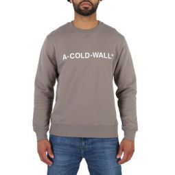 Mens Mid Grey Essential Logo Crew Sweater, Size Medium