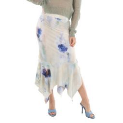 Enola Floral Asymmetric Midi Skirt, Size Medium