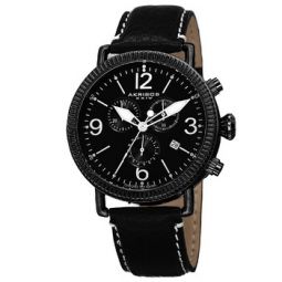Black Dial Black Ion-plated Mens Watch