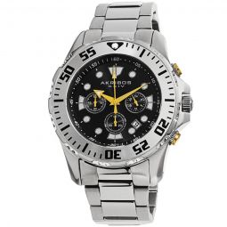 Black Dial Stainless Steel Mens Watch