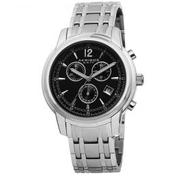 Black Dial Stainless Steel Mens Watch